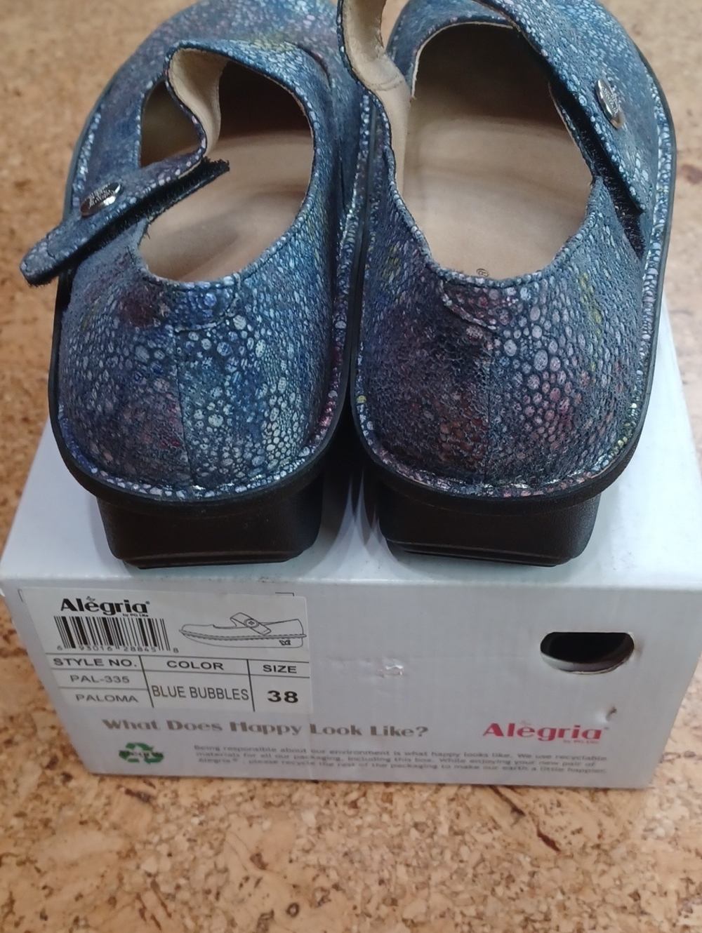 Alegria Women's Blue Bubbles Leather Paloma Mary Jane Clogs Size 8.5 NIB - Picture 6 of 8